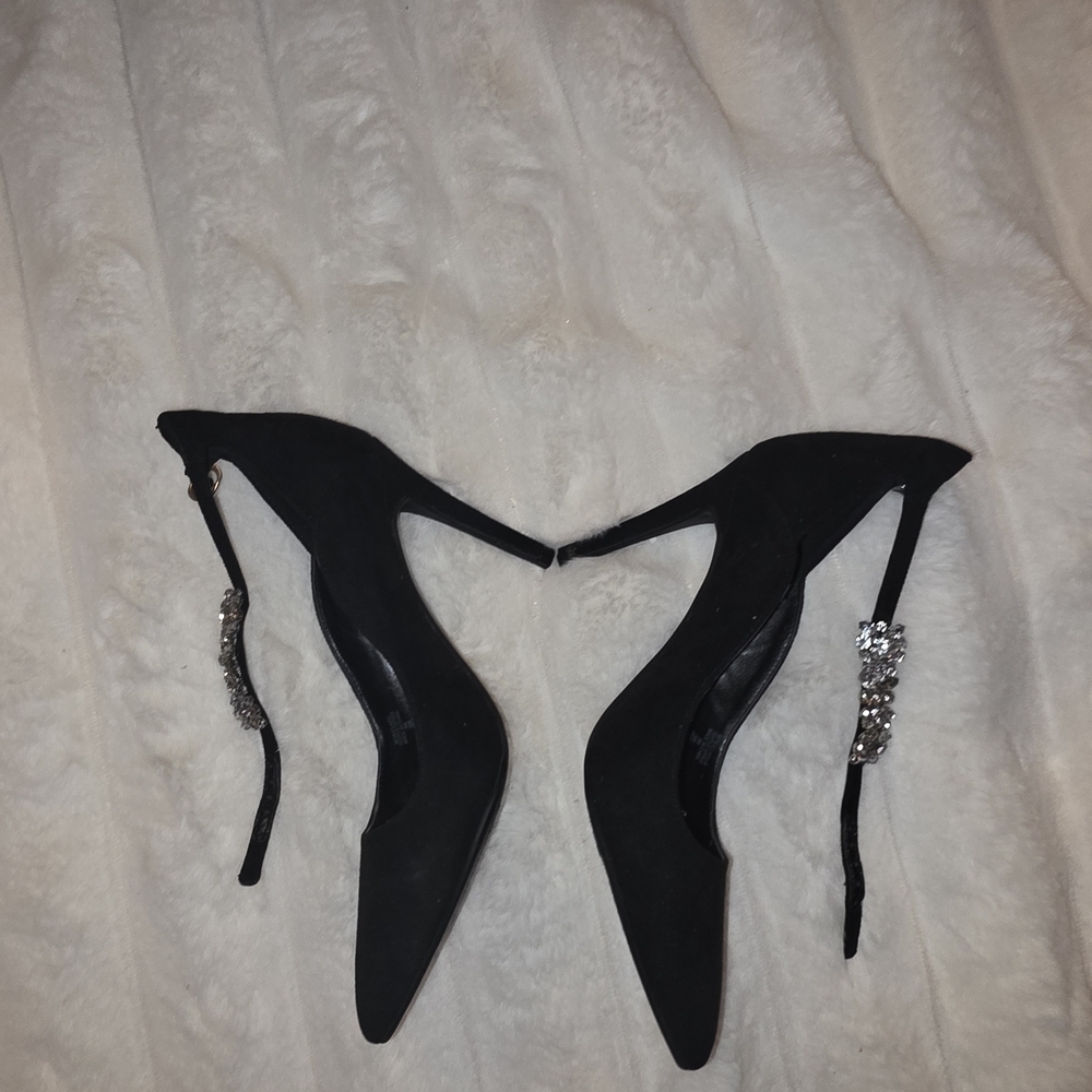 Marc Fisher Black Heels with Crystal Embellishments - Picture 4 of 7